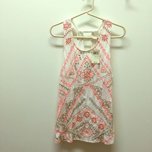 NWT Lucky Brand Embroidered Sleeveless Top